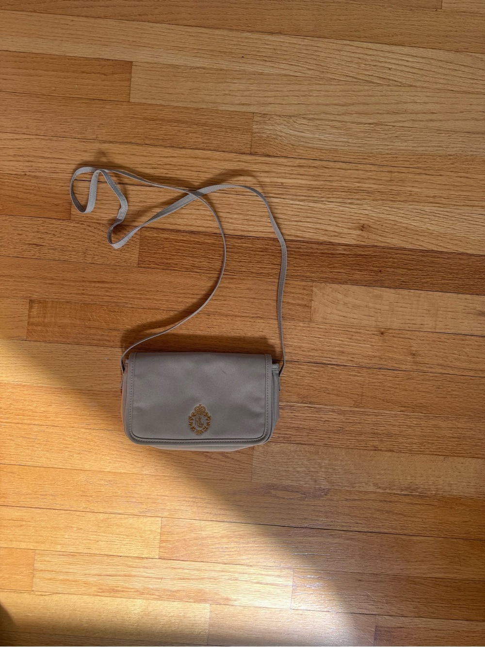 Ralph Lauren Classic Beige Crossbody Bag with Gold Accent